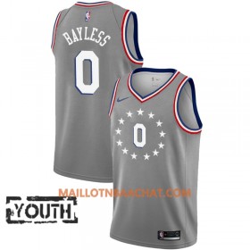 Maillot NBA Philadelphia 76ers Jerryd Bayless 0 2018-19 Nike City Edition Gris Swingman - Enfant